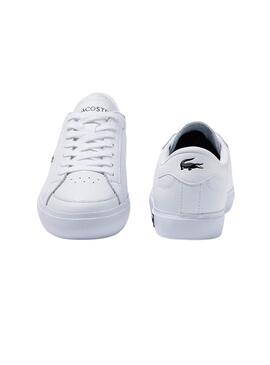 Baskets Lacoste Powercourt Croco Blanc pour femme