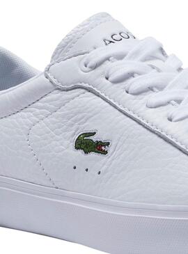 Baskets Lacoste Powercourt Croco Blanc pour femme