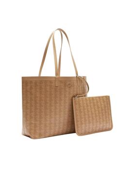 Sac Shopper Monogramme Lacoste Camel pour femme