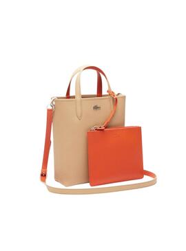 Sac Lacoste Anna Vertical Beige et Orange pour femme