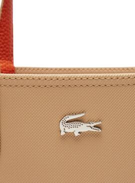 Sac Lacoste Anna Vertical Beige et Orange pour femme