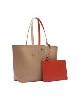 Sac réversible Lacoste Anna Beige et Orange pour femme