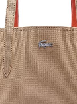 Sac réversible Lacoste Anna Beige et Orange pour femme