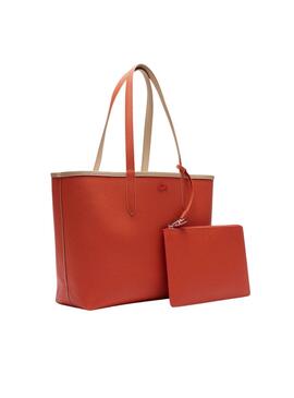 Sac réversible Lacoste Anna Beige et Orange pour femme