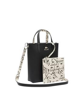 Sac à main Lacoste Anna Vertical blanc et noir pour femme