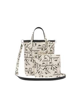 Sac à main Lacoste Anna Vertical blanc et noir pour femme