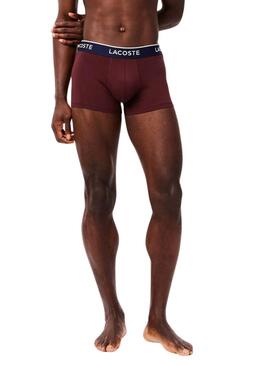 Boxers Lacoste Boxer Bourgogne, Rose et Bleu pour homme