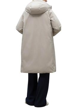 Manteau Acolché Réversible Ecoalf Barualf Blanc pour femme