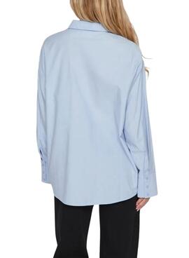 Chemise Vila Vifine Bleue Oversized pour femme