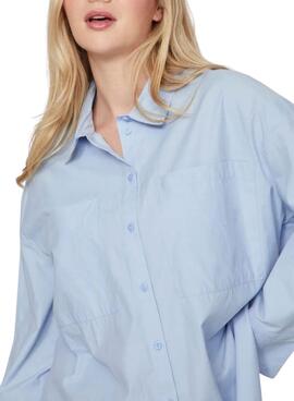 Chemise Vila Vifine Bleue Oversized pour femme