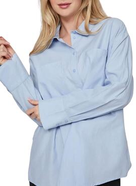 Chemise Vila Vifine Bleue Oversized pour femme