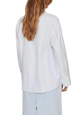 Chemise Vila Vifine Rayures Bleues Oversized pour femme