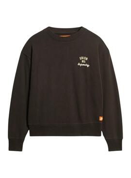 Sweat-shirt Superdry Workwear Embroider Loose Noir pour femme