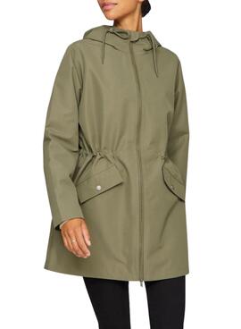 Imperméable Vila Vitally déperlant vert pour femme