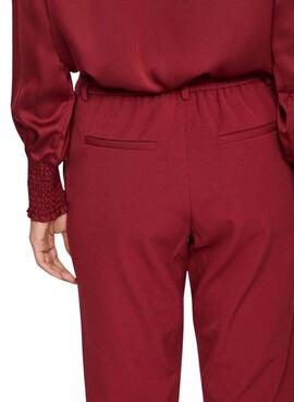 Pantalon Vila Vivarone slim rouge pour femme