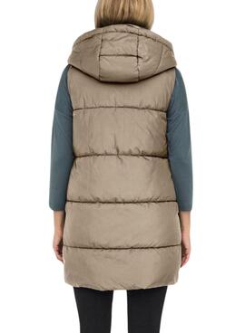 Gilet Only Asta matelassé beige pour femme