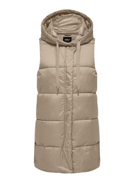 Gilet Only Asta matelassé beige pour femme