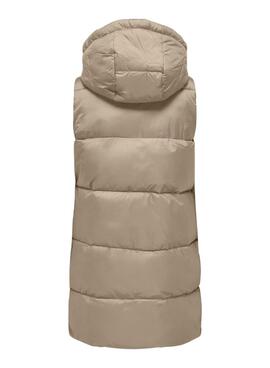 Gilet Only Asta matelassé beige pour femme