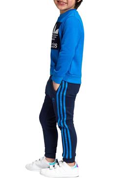 Survêtement Adidas Crew Set Bleu Enfante