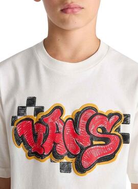 T-shirt Vans Tagged Crème pour enfant