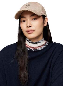 Casquette Tommy Hilfiger TH beige pour femme