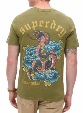 T-shirt Superdry Tattoo Graphic vert pour homme