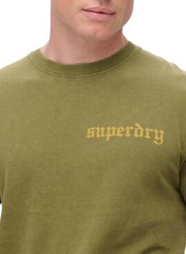 T-shirt Superdry Tattoo Graphic vert pour homme