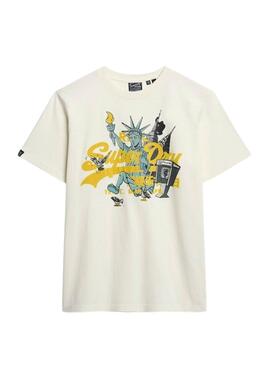 T-shirt Superdry graphique New York blanc pour homme