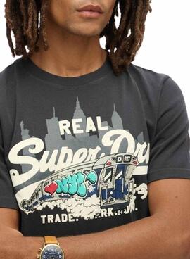 T-shirt Superdry graphique New York noir pour homme