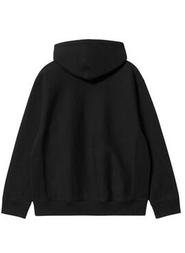 Sweatshirt Carhartt. Hoodie American Script Sweat Noir pour homme