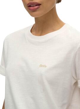 T-shirt Superdry Essential Logo beige pour femme