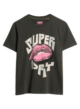 T-shirt Superdry Lo-Fi Punk noir pour femme