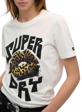 T-shirt Superdry Lo-Fi Punk blanc pour femme