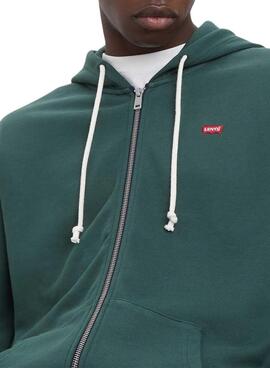 Sweat à capuche Levis Original Housemark vert pour homme