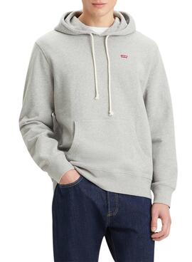 Sweat à capuche Levis Original Housemark gris pour homme