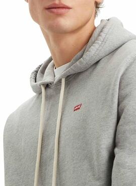 Sweat à capuche Levis Original Housemark gris pour homme