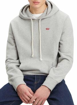 Sweat à capuche Levis Original Housemark gris pour homme