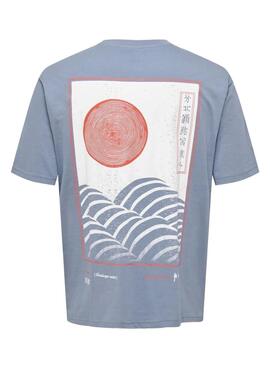 T-shirt Only Keane bleu pour homme