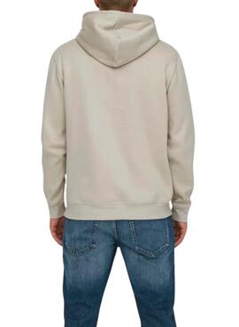 Sweat-shirt Only and Sons Connor beige pour homme