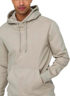 Sweat-shirt Only and Sons Connor beige pour homme