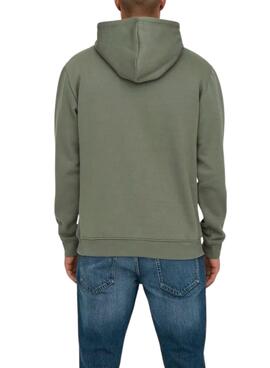 Sweatshirt Only and Sons Connor verte pour homme