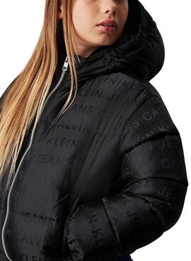 Veste Calvin Klein Duvet Logo Noir pour fille