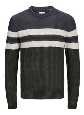 Pull Jack and Jones Sander Bleu Marine pour homme