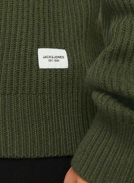 Pull Jack and Jones Pannel Vert pour homme