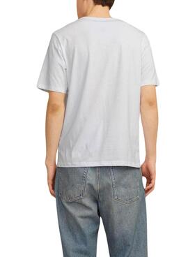 T-shirt Jack and Jones Skull Blanc pour homme