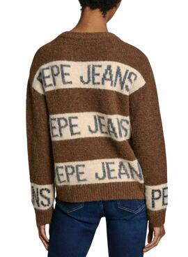 Pull Pepe Jeans Helmi Marron pour femme