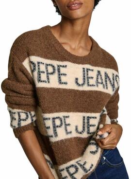 Pull Pepe Jeans Helmi Marron pour femme