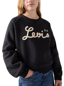 Sweatshirt Levis Mixed Textures noir pour fille