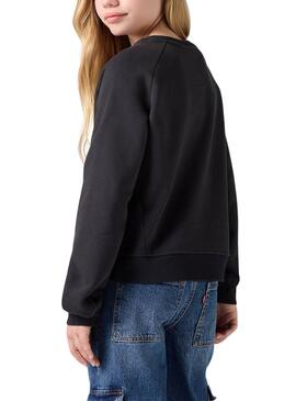 Sweatshirt Levis Mixed Textures noir pour fille