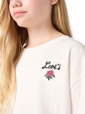 T-shirt Levi's Rose blanc oversize pour fille